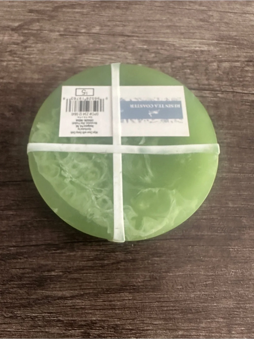 Green marble coasters with white swirling patterns 2 pack #coasters #marble
